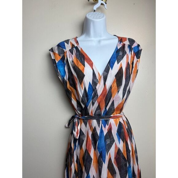 Anthropologie The Odells Geo Wrap Dress Sz. S - Picture 4 of 8
